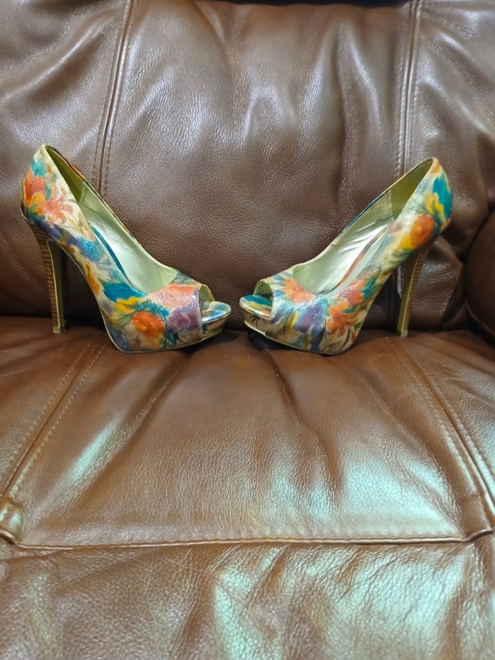 Diba Women's Floral Heel Size 5 & A Half open toe - Picture 4 of 6